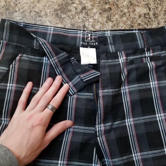 Mens Plaid PGA Tour Golf Shorts Size 30 - Picture 4 of 10
